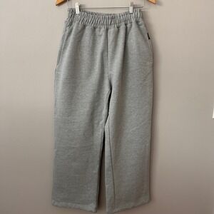 HOURS Womens Small Light Gray Heavyweight Straight Leg Sweatpants Drawstring